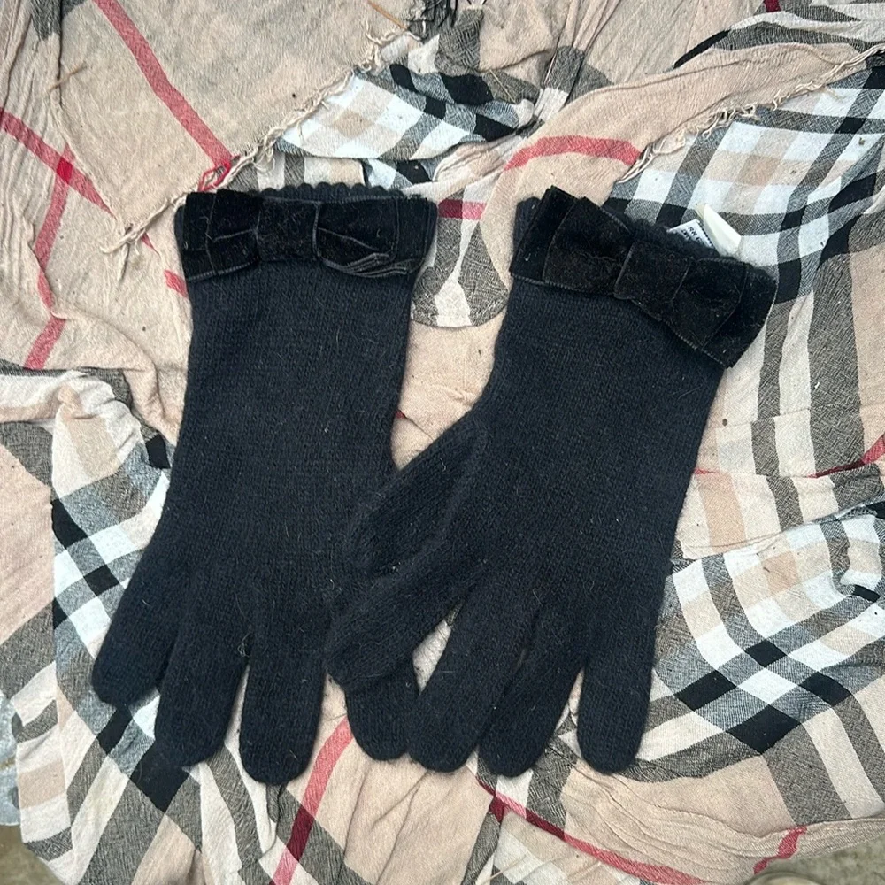 Carolina Amato Wool Angora Rabbit Hair Gloves